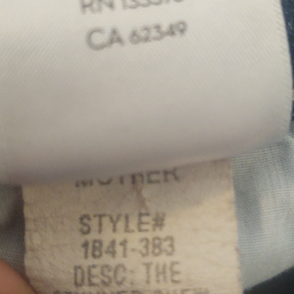 Mother The Stunner Chew Skinny Jean Wash Off Duty Sz 24 - Picture 10 of 12